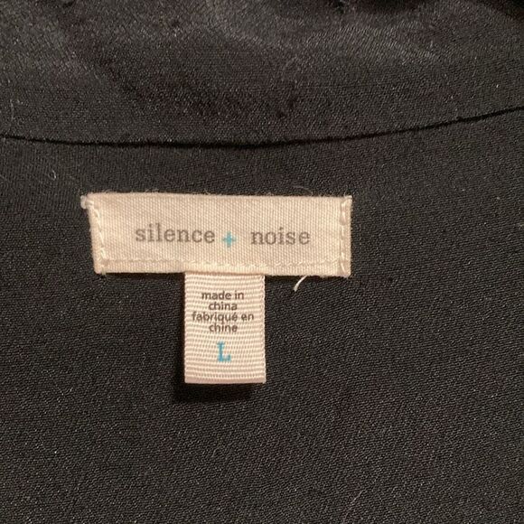 SILENCE + NOISE Cardigan Duster Maxi Jet Black Womens Large - Picture 10 of 13